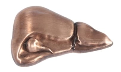 metal table top  gold liver